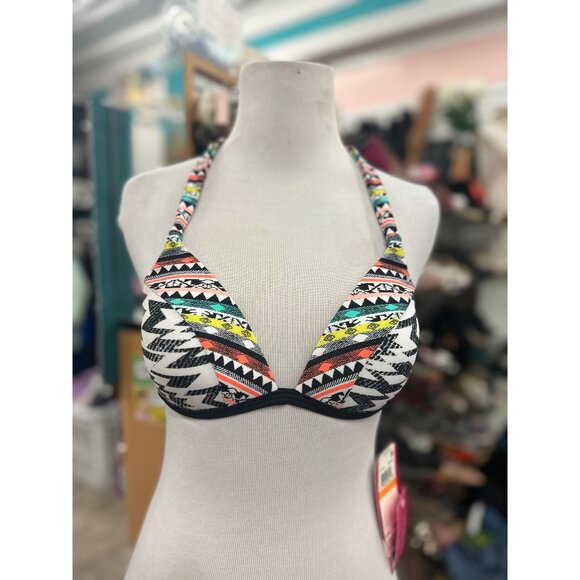 Hula Honey Aztec Black and White Bikini with Built in Push-up  in M - Picture 1 of 1